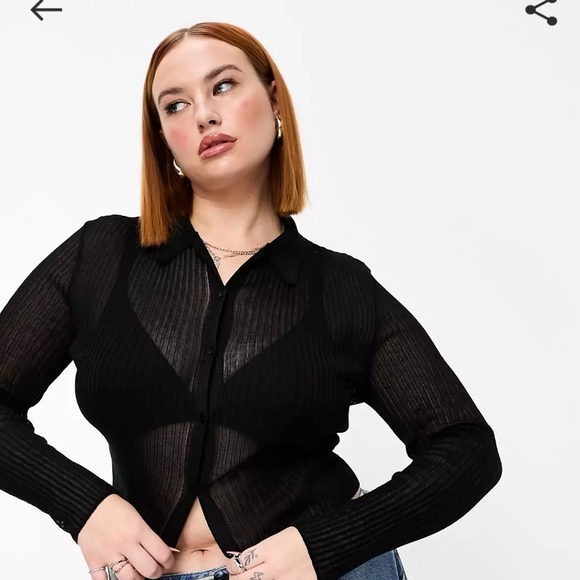 Women's sheer knit top size 14 - Picture 1 of 4